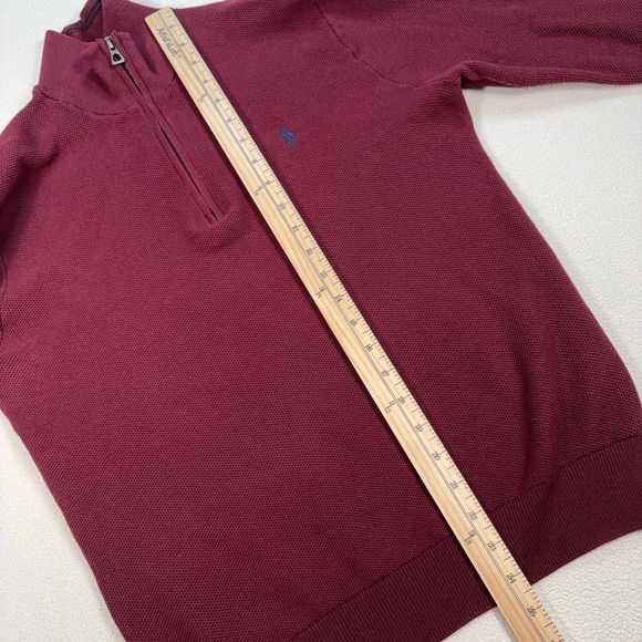 Polo Ralph Lauren 1/4 Zip Men's S Burgundy Pima Cotton Pony Knit Sweater - Picture 12 of 16